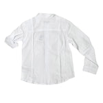 Camicia Coreana Manica Lunga In Misto Lino Bianca Bambino DR KID DK652 - DR KID - Luxury Kids