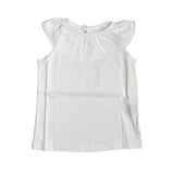 Sleeveless T-shirt With Ruffles In White Cotton Girls BABIDU 80284