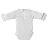 Body In Caldo Cotone Bianco Manica Lunga Con Pizzo Neonata BABY FASHION 0551 - Baby Fashion - LuxuryKids
