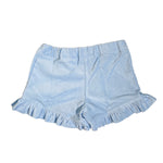 Shorts In Velluto Celeste Bambina PHI CLOTHING 22588 - PHY CLOTHING - LuxuryKids