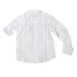 Camicia Coreana Manica Lunga In Misto Lino Bianca Neonato DR KID DK552 - DR KID - Luxury Kids