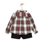 Completo Con Bermuda E Camicia Scozzese Neonato BABIDU 44428 - BABIDU - LuxuryKids