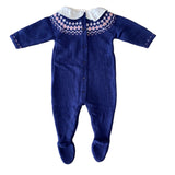 Tutina In Misto Lana Maniche Lunghe Blu Neonata Dr.Kid DK141 - DR.KID - LuxuryKids