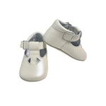 Scarpe Da Culla In Pelle Satinata Con Occhielli Neonato RIZITOS A2414S - RIZITOS - Luxury Kids