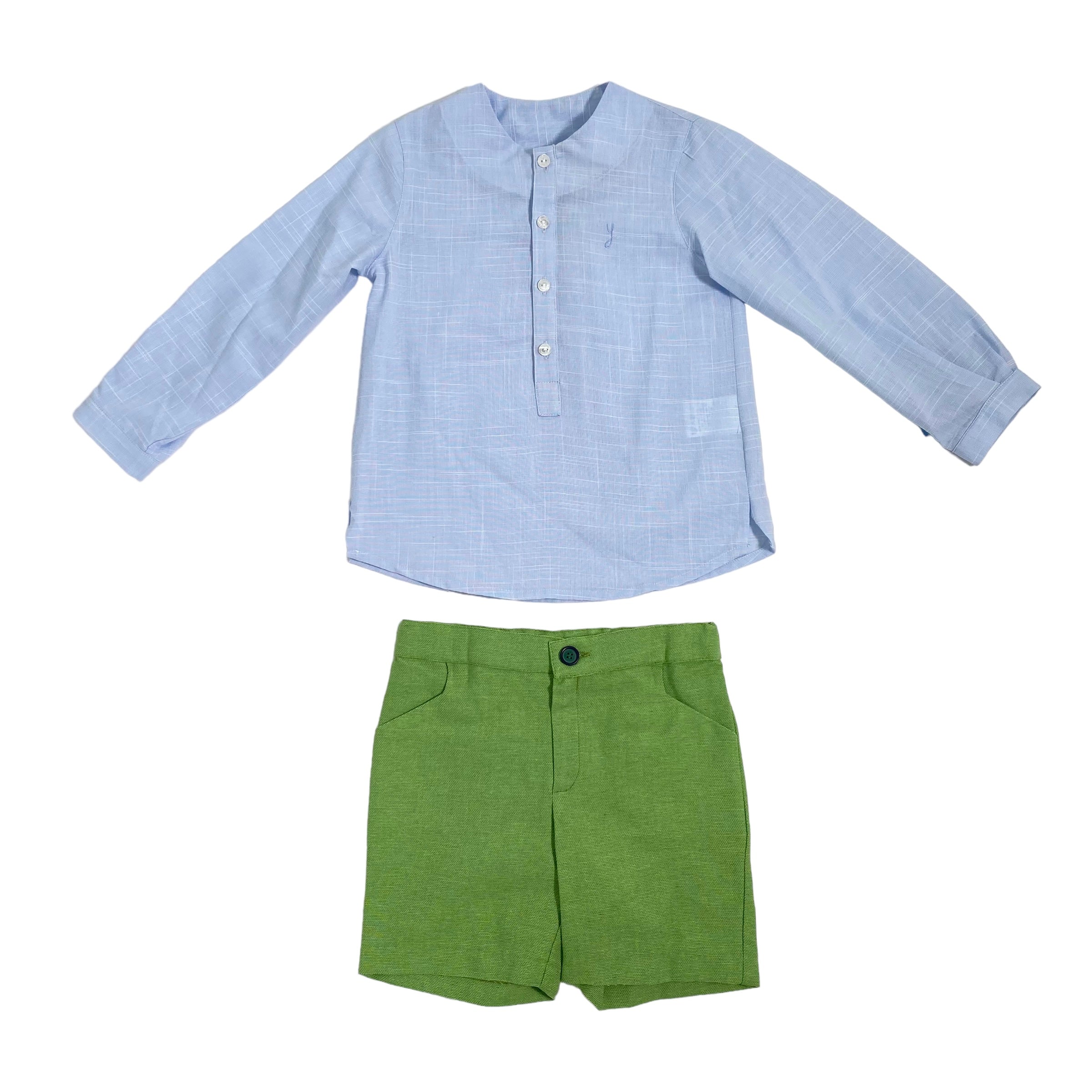 Completo Bermuda e Camicia In Cotone Bambino YOEDU 1225 - YOEDU - Luxury Kids