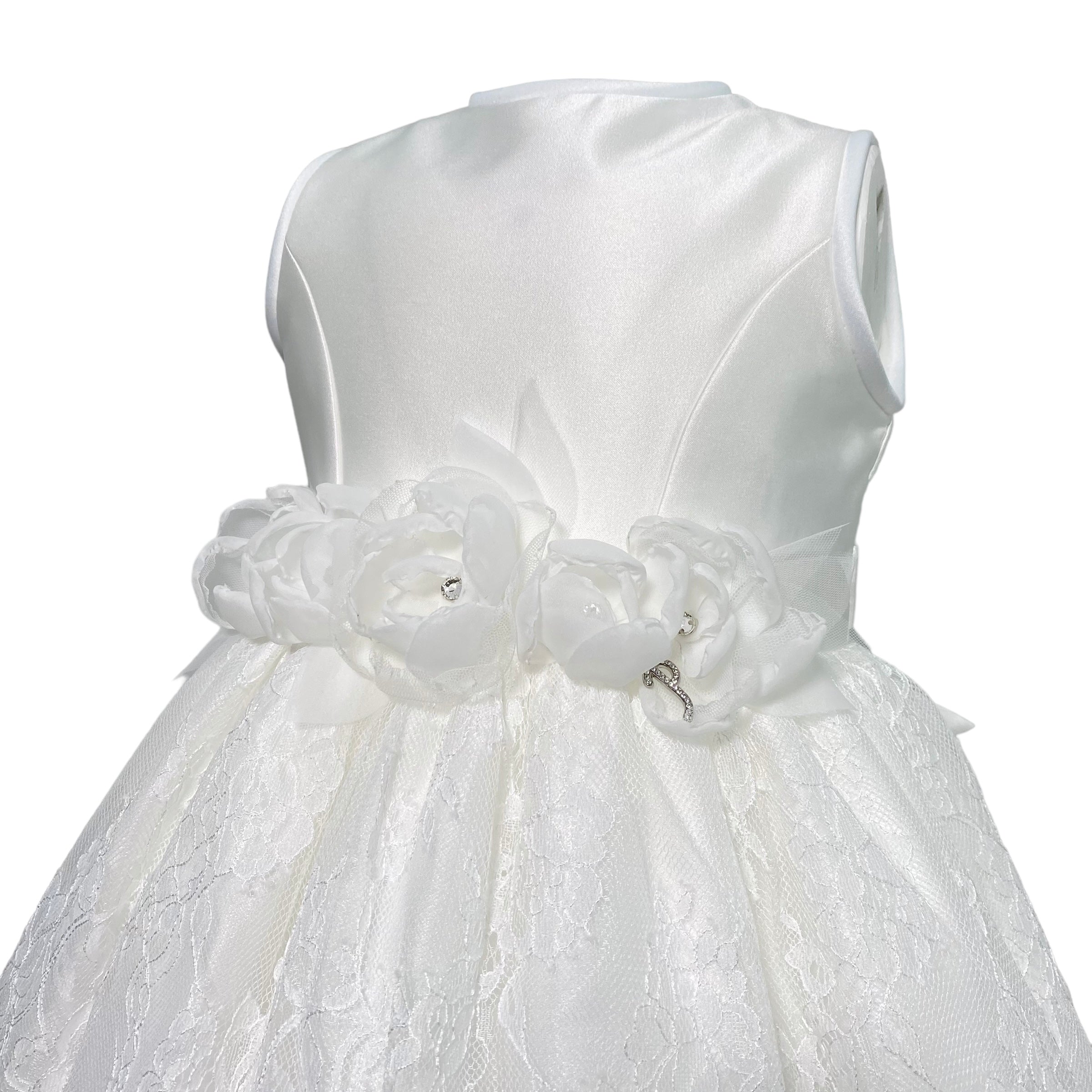 Abito Elegante Battesimale In Raso E Pizzo Neonata PETIT 2015786 - PETIT - Luxury Kids
