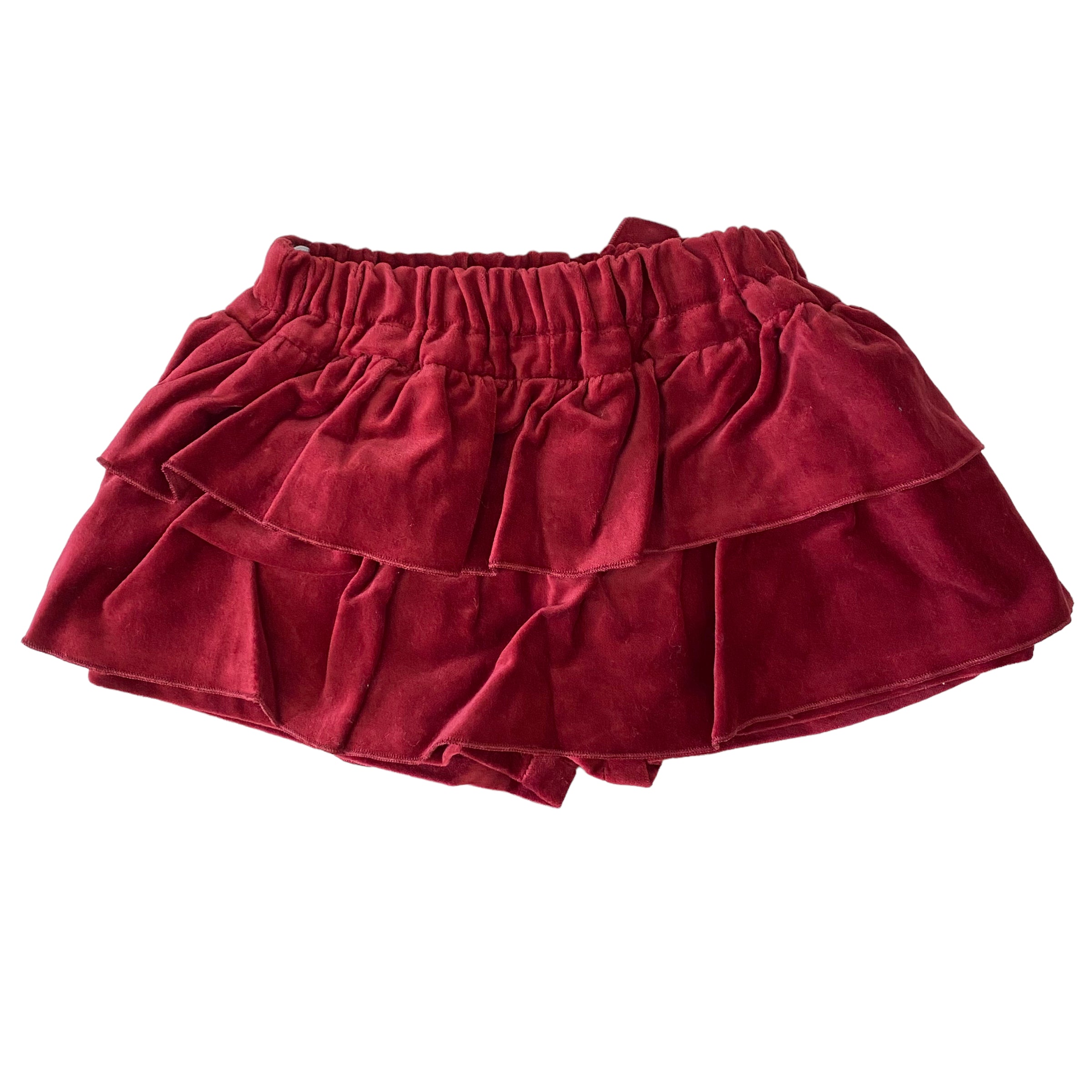Pantaloncino Gonnellina In Velluto Neonata Bordeaux Phi Clothing 21560 - PHY CLOTHING - LuxuryKids