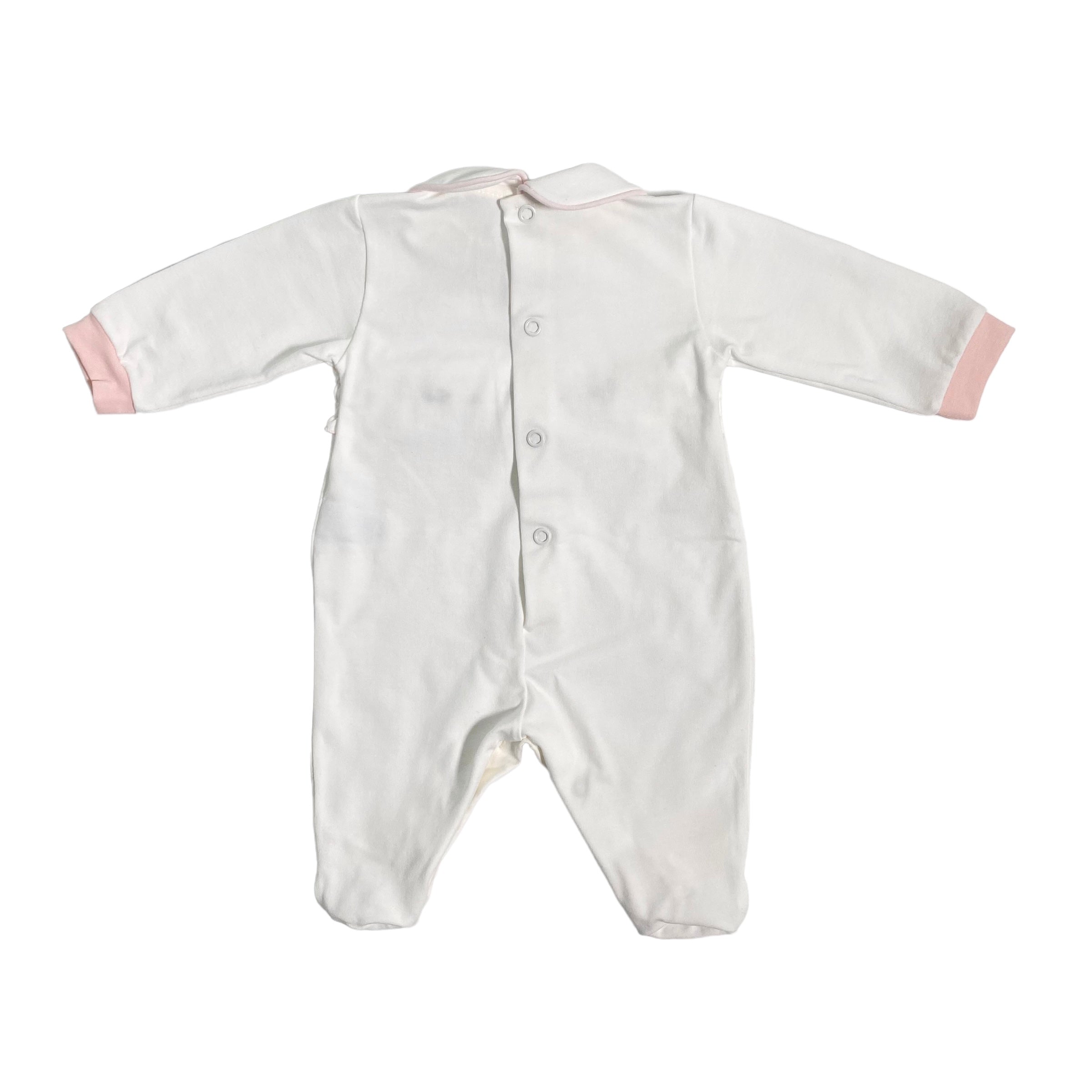 Tutina Intera In Cotone Ricamata A Mano Neonata TETO E TATTA TU4800 - TETO E TATTA - Luxury Kids