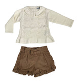 Completo Con Short In Velluto E Maglioncino Bambina DR KID DK351 - DR KID - LuxuryKids
