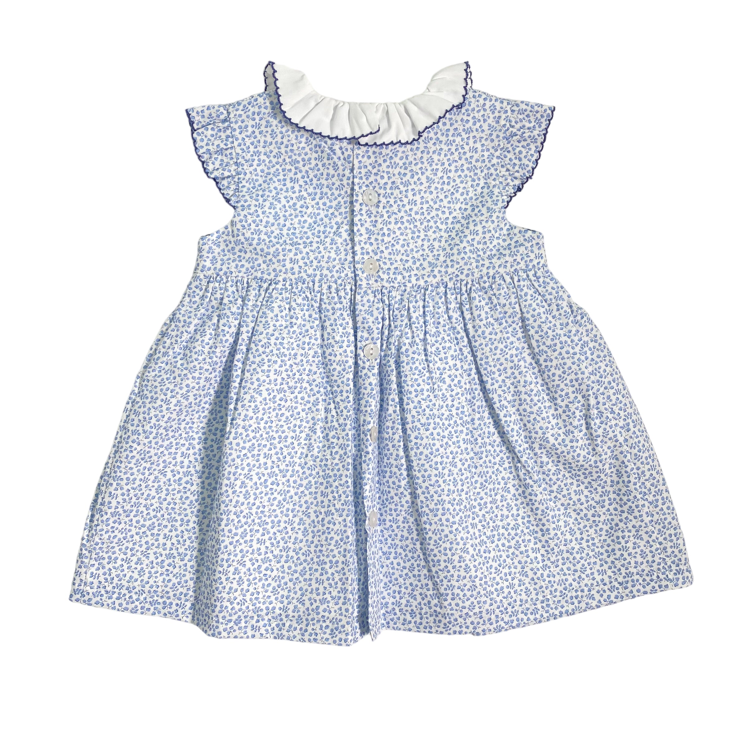 Abito Smanicato In Cotone Con Punto Smok Bambina SARDON LA473 - SARDON - Luxury Kids