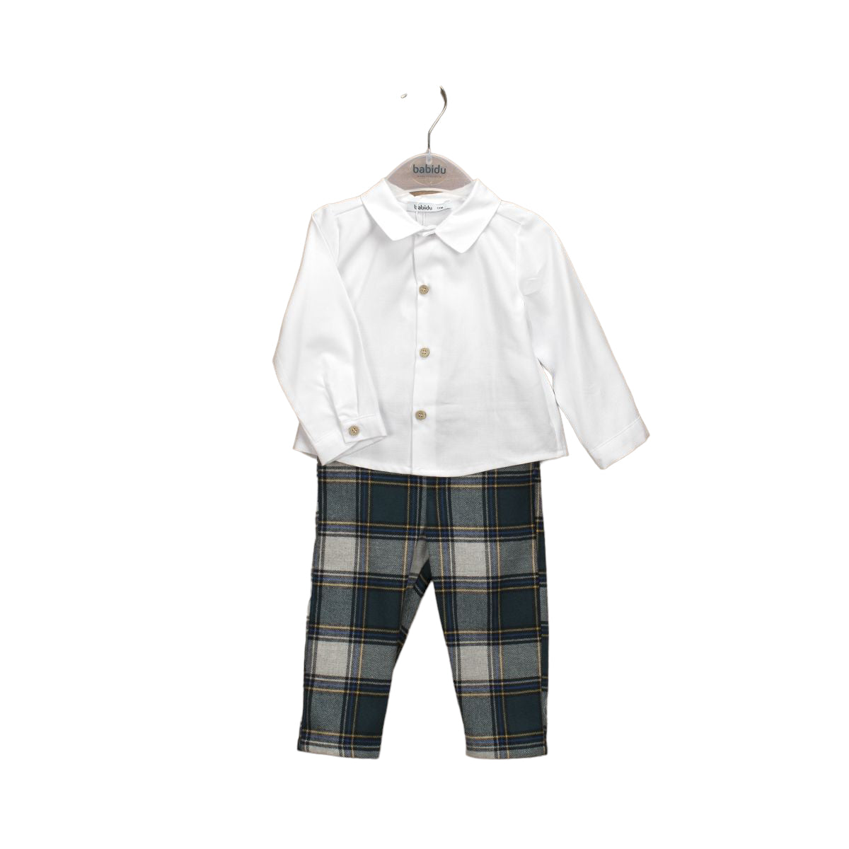 Completo Con Pantalone E Camicia In Caldo Cotone Bambino BABIDU 44429 - BABIDU - LuxuryKids