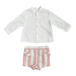Completo Bermuda e Camicia in Cotone Neonato YOEDU 0353 - YOEDU - Luxury Kids